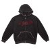 画像1: HODLLE：STUDDED INTARSIA SCRIPT ZIP UP HOODIE -BLACK- (1)